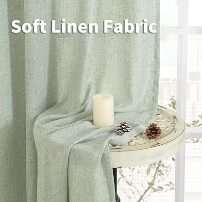 YoungsTex Sage Green Linen Curtains - Image 7