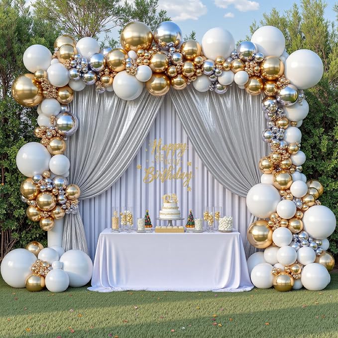 gogoparti 20X10 FT Silver Backdrop Curtain - Image 7