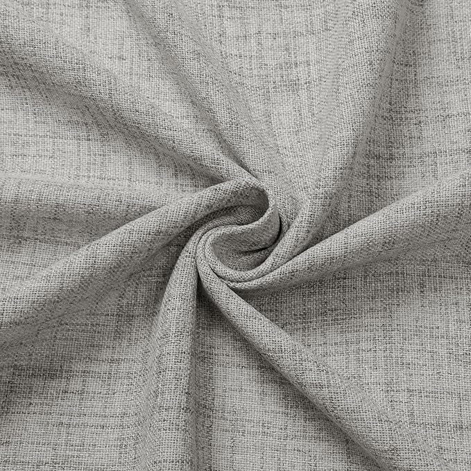 Tollpiz Short Linen Curtain Living Room Rod Pocket Semi Sheer Curtains Burlap - Image 9