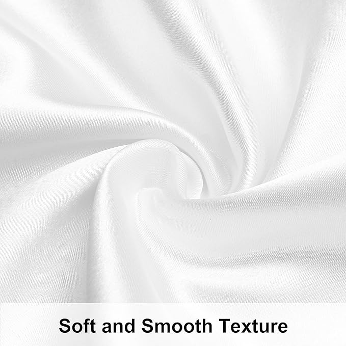 NTBAY 2 Pack Satin King Pillowcases for Hair and Skin, Luxurious and Silky Pillow Cases with Envelope Closure, 20x36 Inches, White