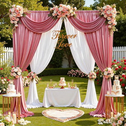 10x10ft Rose Gold Sequin Backdrop Curtain - Image 3