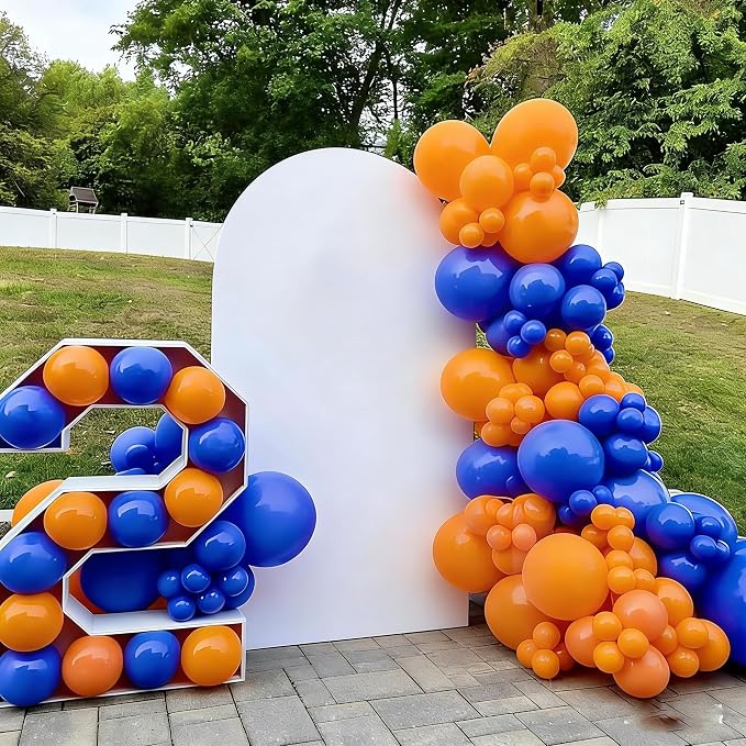 YMSZ Blue and Orange Balloons Arch Kit, Graduation, Baby Shower Party - Image 4
