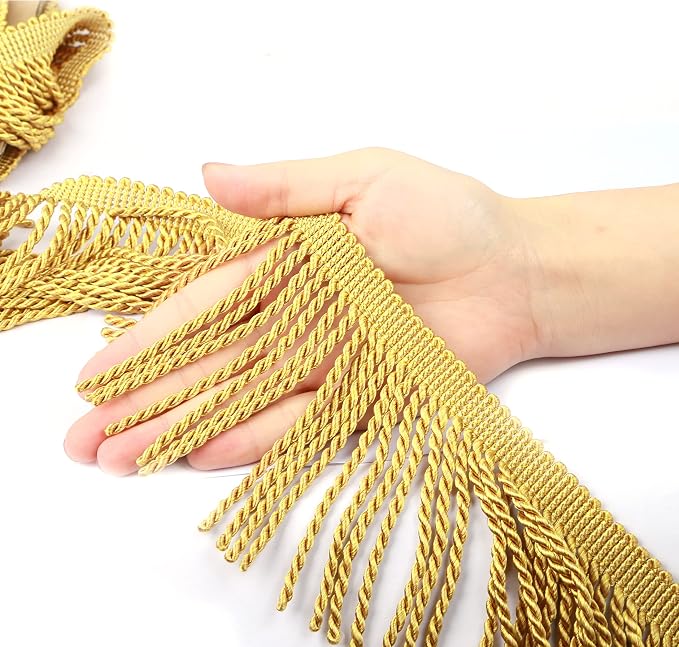 5 Yard Curtain Bullion Fringe Trim-Rayon Tassel Embellishments | 4 Inch Wide - Image 2