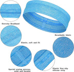 8 Pieces Sweatbands Non Slip Headbands Stretchy Running Sports Sweatbands Workout Headband Grip Silicone Yoga Hair Band Elastic Exercise Hair Wrap for Women Men
