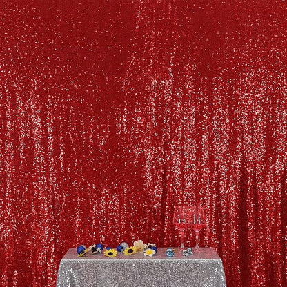 Poise3EHome Red Sequin Backdrop, 7FT x 7FT Sequin Photography Backdrop Curtain - Image 4
