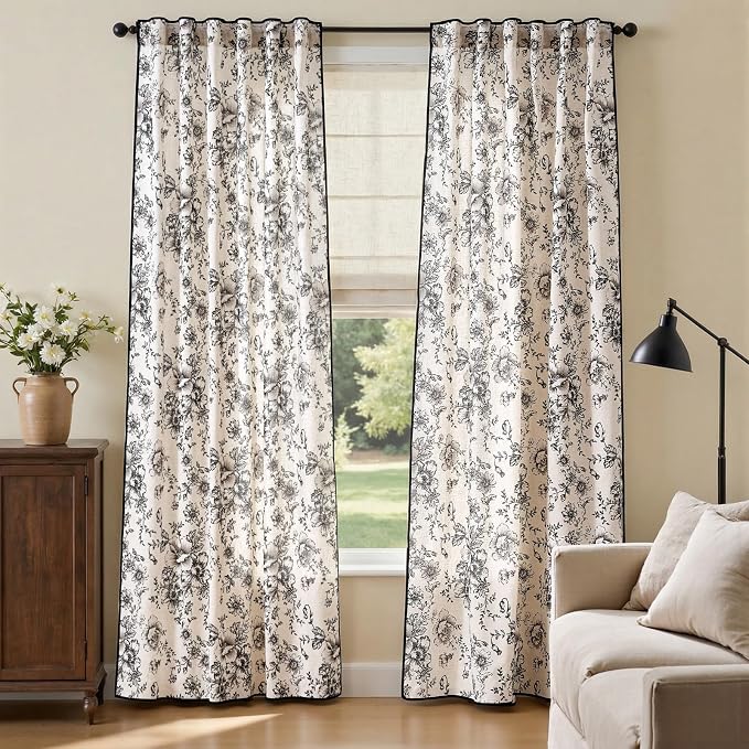 jinchan Floral Linen Curtains by JINCHAN