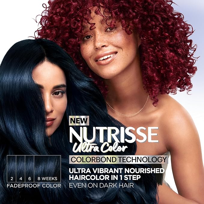 Garnier Hair Color Nutrisse Ultra Color Nourishing Creme, BR3 Intense Burgundy (Lotus Berry) Red Permanent Hair Dye, 1 Count (Packaging May Vary)