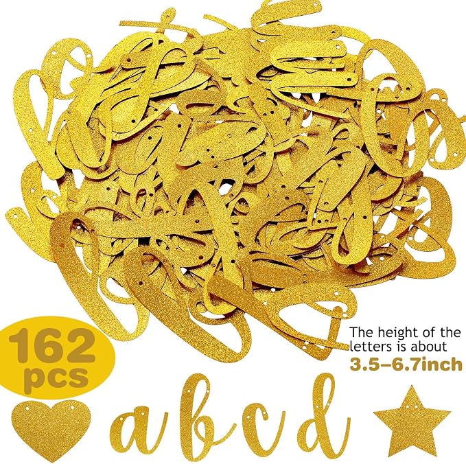 TaoBary 167 Pcs DIY Banner Kit Happy Birthday Glitter Banner Customizable - Image 4
