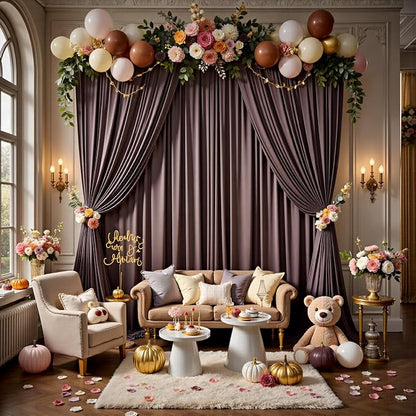 12ft x 10ft Brown Backdrop Curtains - Image 8