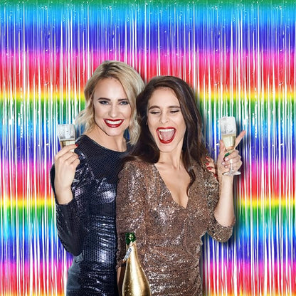 BRAVESHINE Colorful Streamers Fringe Backdrop 80s 90s Party Decorations | 2 - Image 9
