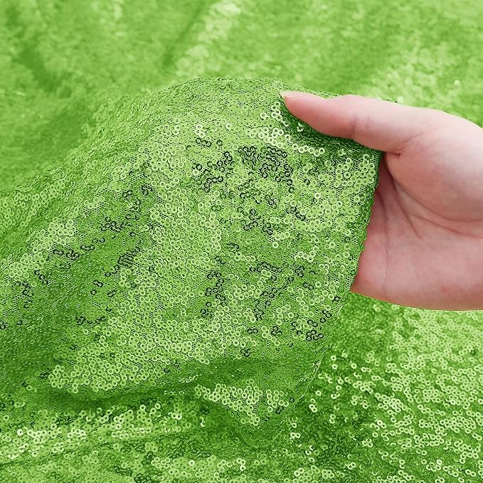 Sugargirl Apple Green Sequin Backdrop Curtain 6 Panels 2FTx8FT Glitter Apple - Image 5