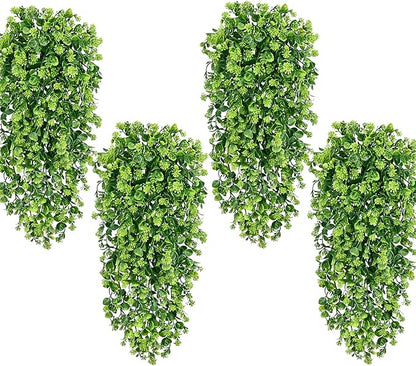 4Pcs Fake Hanging Plants 3ft Fake Plants Vines Greenery | UV Resistant Faux by Waipfaru