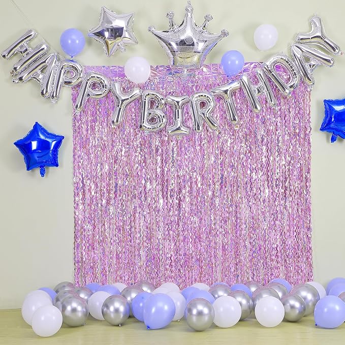 4 Pack Pink Tinsel Curtain Party Backdrop - Image 4