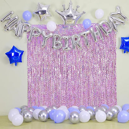 4 Pack Pink Tinsel Curtain Party Backdrop - Image 4