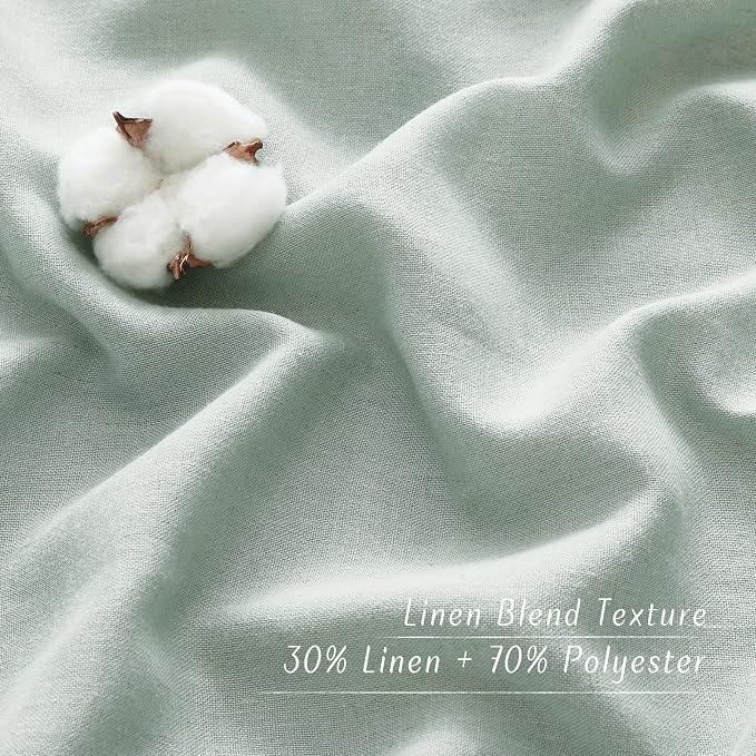 NICETOWN Thick Linen Sage Green Curtains 72 inches Long, Grommet Linen Weave - Image 4