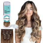 Irresistible Me Real Human Hair Extensions Clip Ins – 100% Human Hair Clip In Extensions for Length & Volume – Invisible Extension – Heat Resistant & Dyeable–Rooted Beige Highlights, 24 Inches