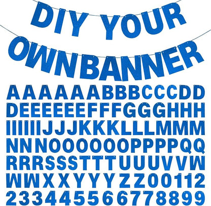 DIY Banner Kit with Letters Glitter Banner Letters Customizable Birthday by mifengda