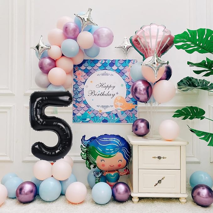 40 inch Number Balloon 0-9 Black Large Number 5 Balloons, Digital Balloons - Image 2