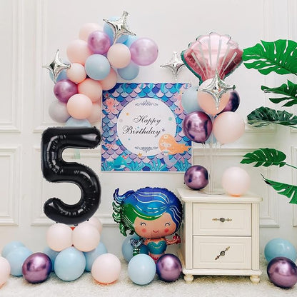 40 inch Number Balloon 0-9 Black Large Number 5 Balloons, Digital Balloons - Image 2
