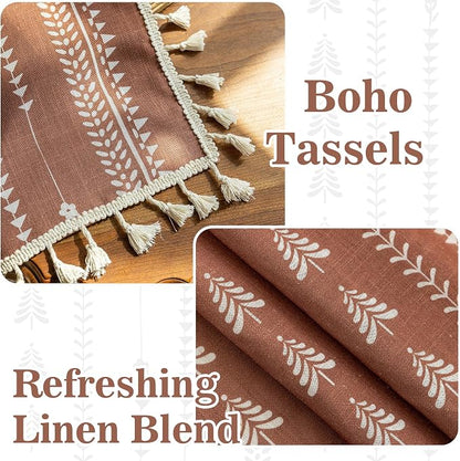 Boho Terracotta Curtains 63 Inch Length - Image 3