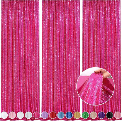 Hot Pink Sequin Backdrop Curtain by QueenDream