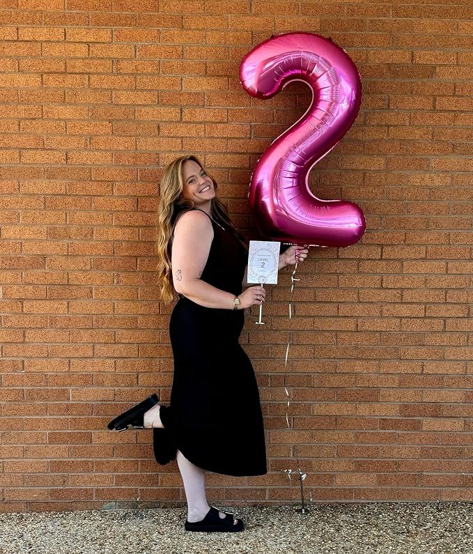 40 Inch Hot Pink Number 8 Balloon, 8th Birthday Party Decorations | 40 Inch Hot - Image 3