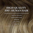 GOO GOO Clip in Hair Extensions Real Human Hair, Remy Human Hair Extensions Clip ins for Women, Natural Human Hair, 22inch 120g 7Pcs, 3/8/613 Balayage Walnut Brown to Ash Brown and Bleach Blonde