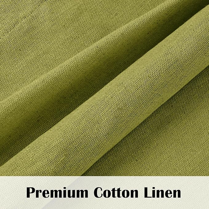 Farmhouse Valance Curtains, Boho Cotton Linen Kitchen Valance, Rustic Button - Image 5