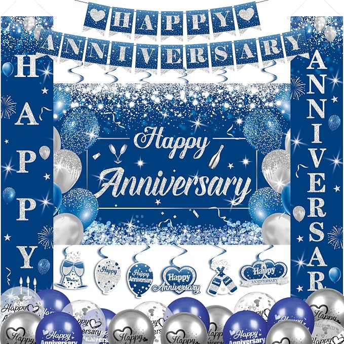Blue Happy Anniversary Decorations by Unknown