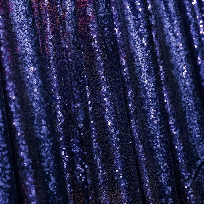 JYFLZQ Navy Blue Sequin Backdrop Curtains 2ft x 8ft 2 Panel Glitter Photo Booth - Image 3