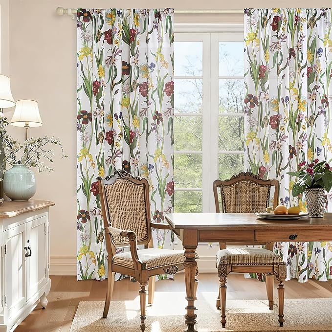 Schweek Boho Floral Curtains 96 Inches Long 2 Panels - Image 8