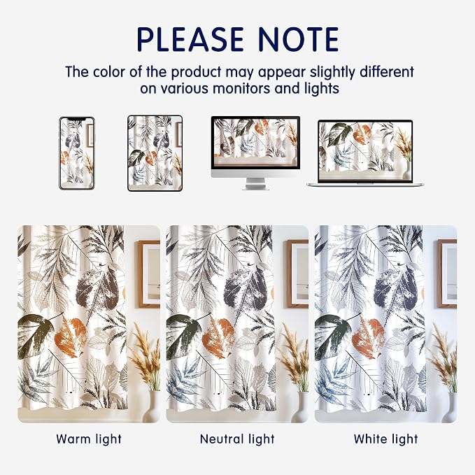 SUBRTEX Light Flitering Curtains 52Wx84L, Room Darkening Vibrant Floral Drapes - Image 7