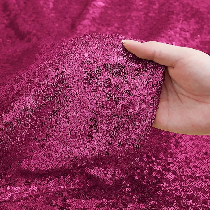 Sugargirl Fuchsia Sequin Backdrop Curtain 2 Panels 2FTx8FT Glitter Fuchsia - Image 5