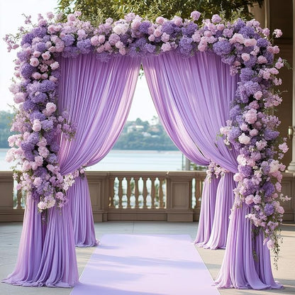 Lavender Purple Backdrop Curtain Drapes - Image 3