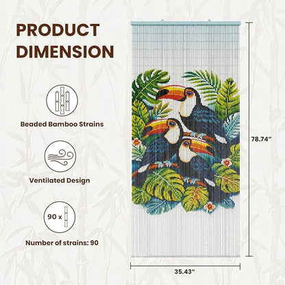 Rainforest Beaded Bamboo Curtain - Image 3
