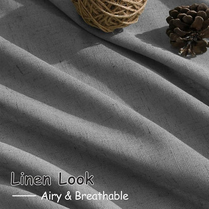 Extra Long Dark Grey Linen Curtains 2 Panels 102 Inches Long - Image 5