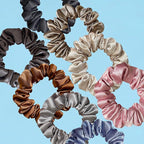 Satin Scrunchies for Women, 8 Pcs Silk Hair Ties, No Crease Hair Scrunchy, Hair Styling Accessories for Girls, Soft Hair Scrunchie for Girls Ponytail Holders for All Hair Types & Textures