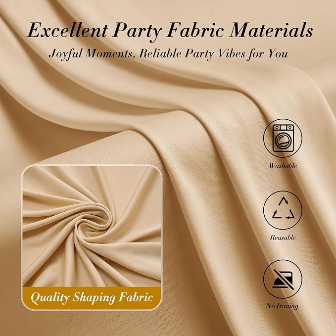 20 ft x 8 ft Thick Champagne Backdrop Curtain - Image 8