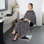 Professional Salon Cape - Polyester Hair Cutting Cape, 54"x62", Black and White Dots
