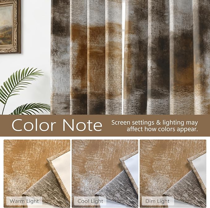 Asuexpect Abstract Curtains for Living Room 2 Panels Abstract Rust Curtain Room - Image 4