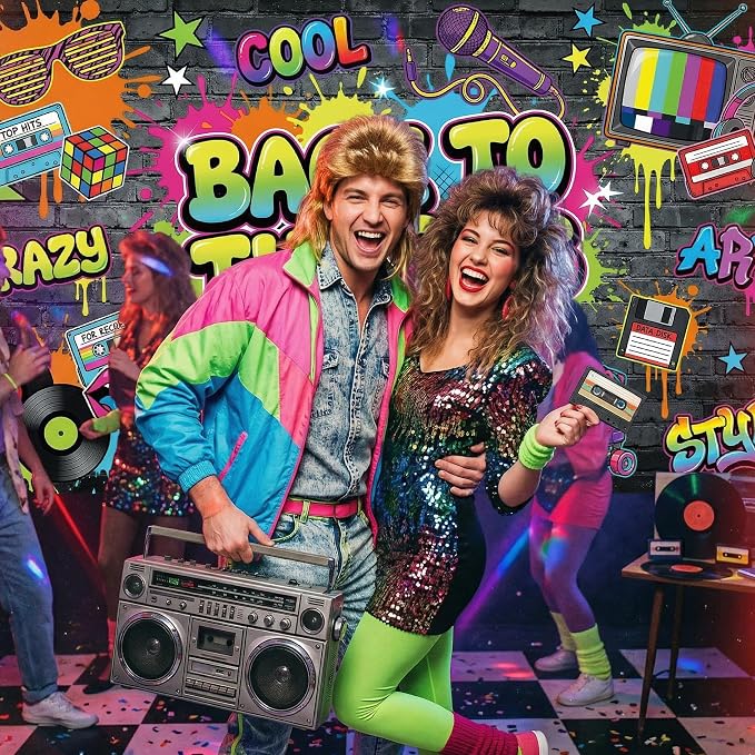 Back to The 80's Backdrop Decorations - Image 2