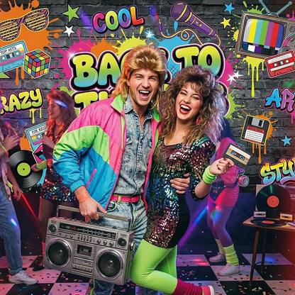 Back to The 80's Backdrop Decorations - Image 2
