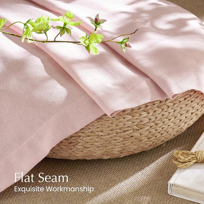 NICETOWN Thick Linen Light Pink Curtains - Image 6