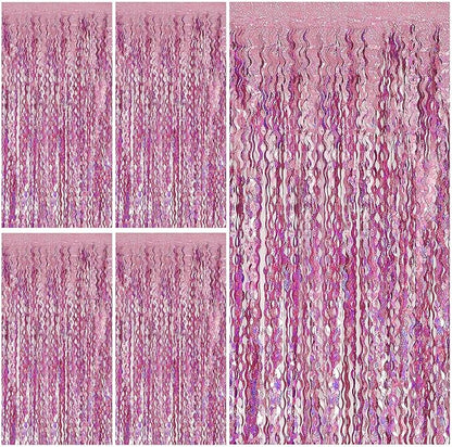 Tinsel Foil Fringe Curtains Wavy Backdrop by BOMSI