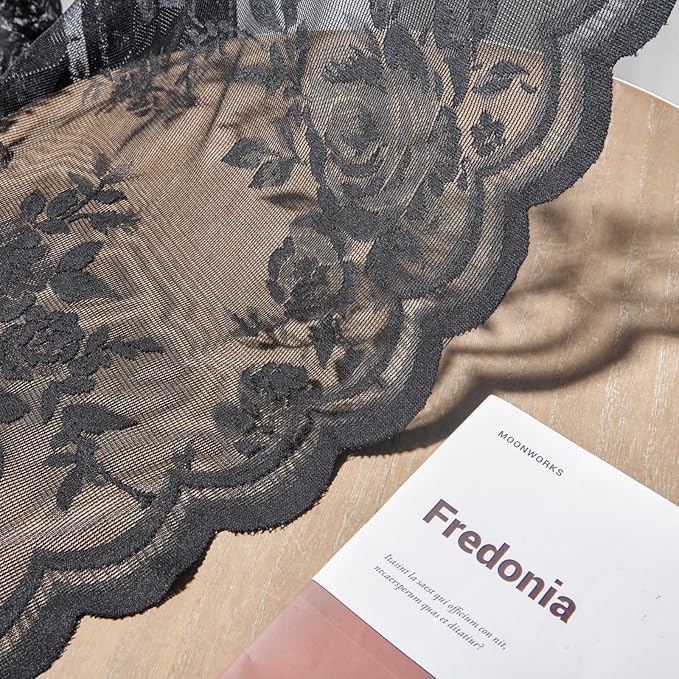 SEEKRIGHT Black Lace Curtains - Image 6