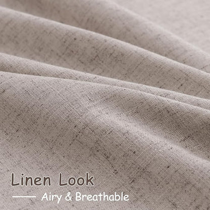 Brownish Grey Linen Curtains 90 Inch Length 2 Panels Set - Image 5