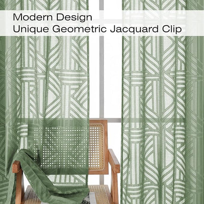 Simplebrand Sage Green Sheer 36 Inch Tier Curtains 2 Panels, Light Filtering - Image 3