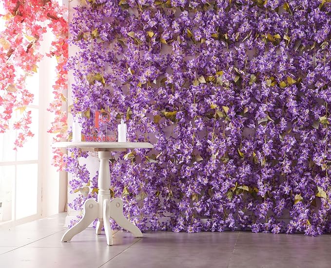 Artificial Flower Garland 2pcs 5.6ft Hydrangea Vine Decor, Hanging Faux - Image 2