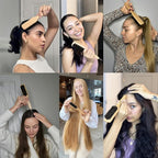 GranNaturals Smoothing & Styling Middle Part Boar Bristle Slick Back Hair Brush w/Narrow Metal Rat Tail End for Sectioning and Parting Sleek Ponytail Bun - Teasing, Backcombing, Edge Control
