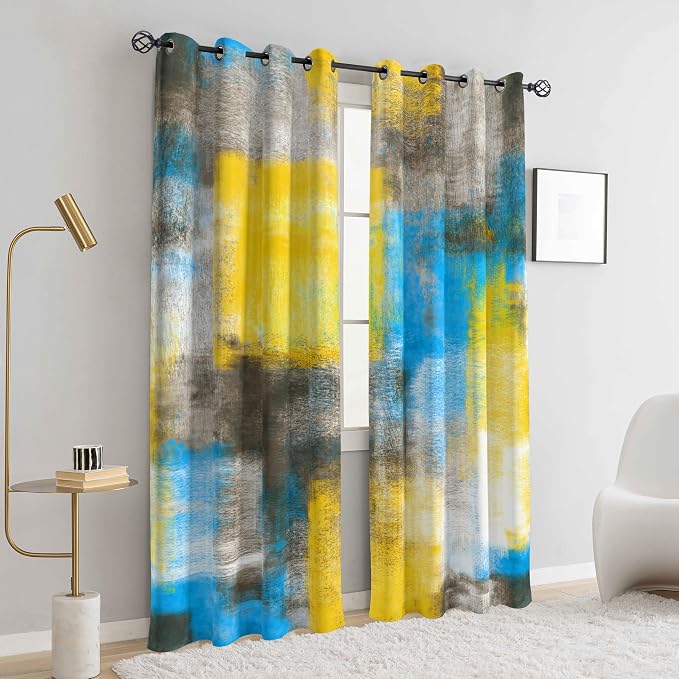 Asuexpect Abstract Curtains 2 Panels Abstract Rust Curtain Room Darkening - Image 4